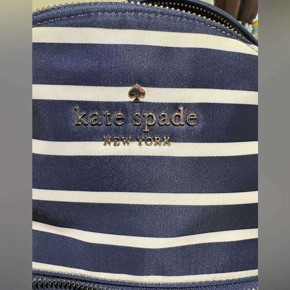 Kate Spade Striped Backpack in Navy and White - Picture 13 of 14